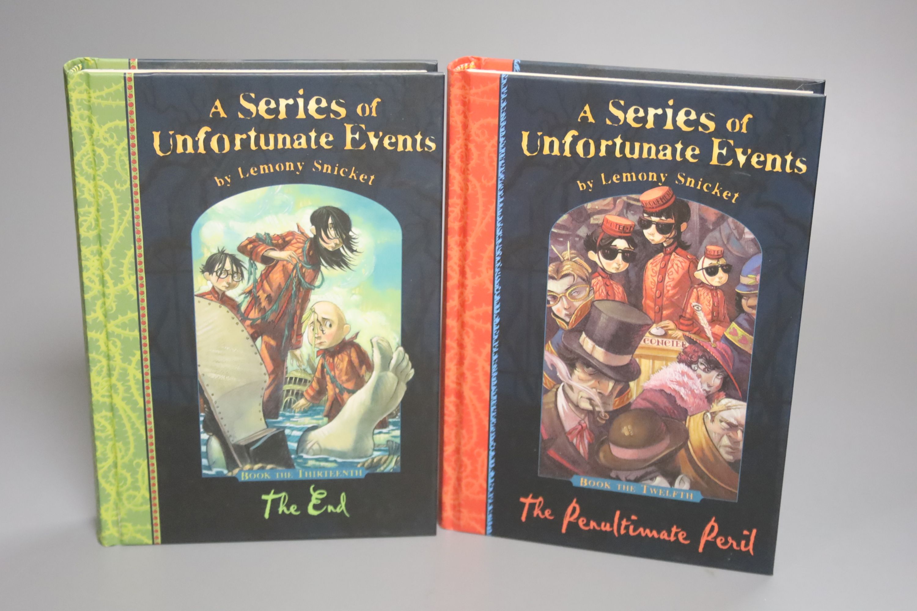 Snicket, Lemony – A Series Of Unfortunate Events (complete, books 1 – 13) 16mo, first editions, hardbacks (without issue) Egmont, together with additional copies to include special editions, 2 x copies of The Unauthorize